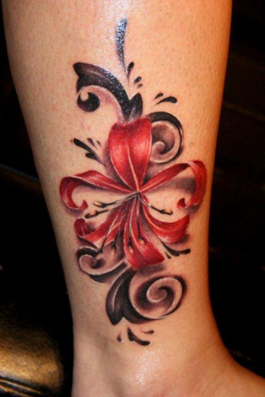 Red Flower Tattoo