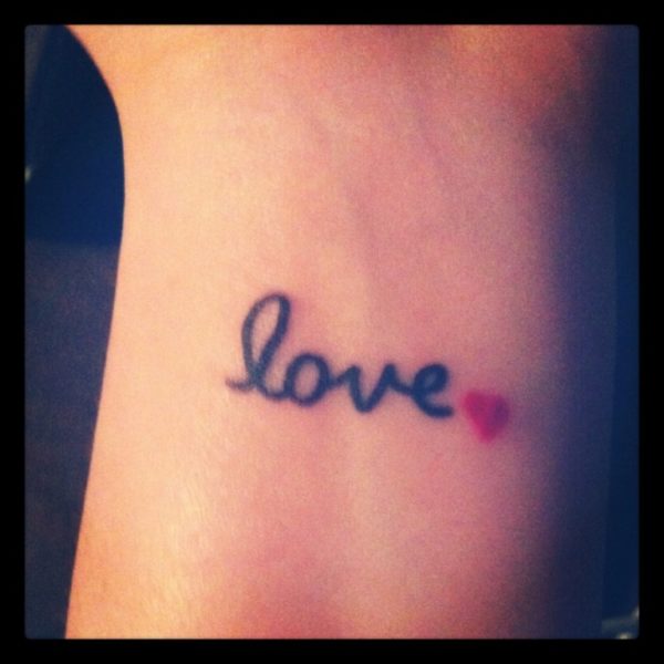 Red Heart And Love Tattoo