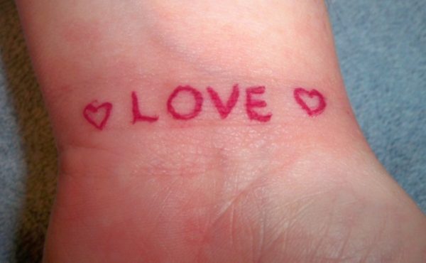 Red Love  Word Tattoo