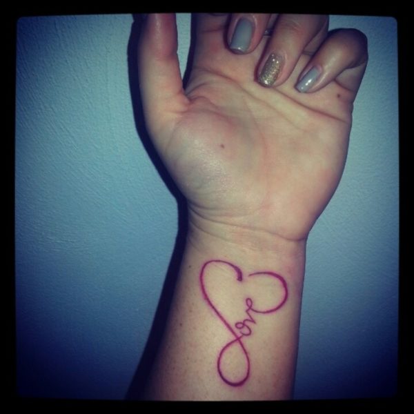 Red Love and Infinity Tattoo