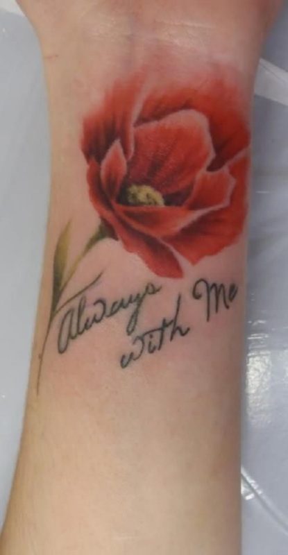 Red Poppy Flower Tattoo