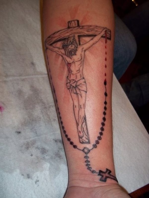 Rosary And Jesus Tattoo