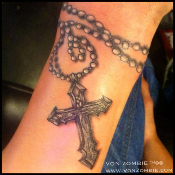 Rosary Tattoo On Wrist