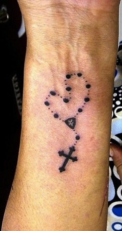 Rosary Wrist Tattoo