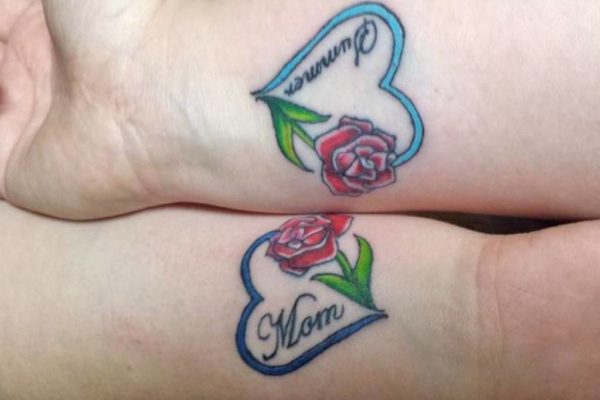 Rose And Heart Tattoo