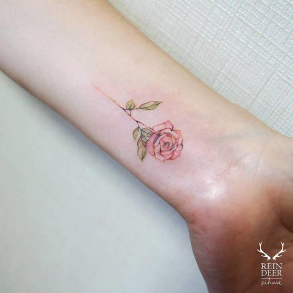 Rose Tattoo On The Wrist  