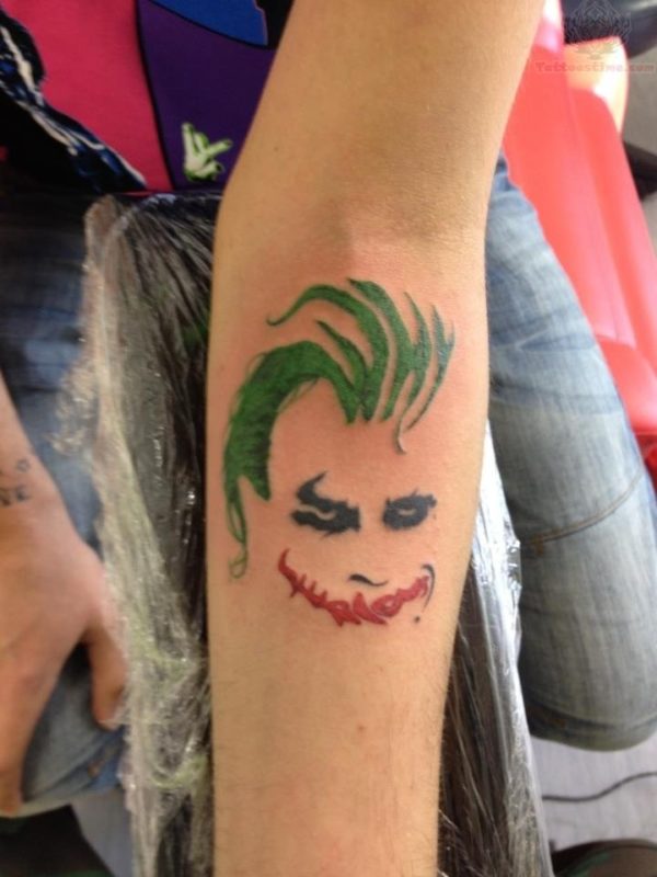 Serious Joker Tattoo On Wrist