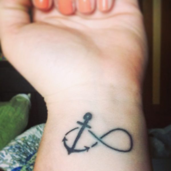 Simple Anchor Infinity Tattoo