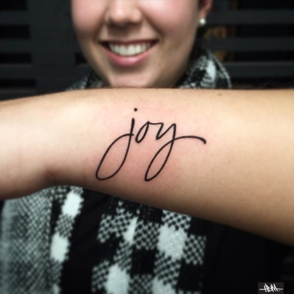 Simple Joy Wrist Tattoo