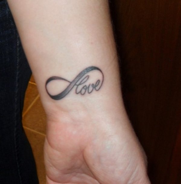 Simple Love Tattoo On Wrist
