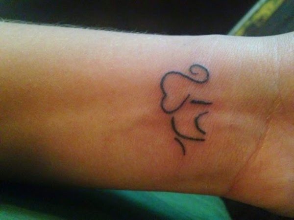 Outline Elephant Tattoo On Wrist