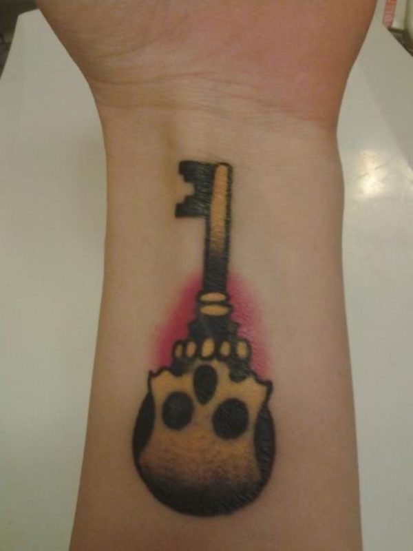 Skeleton Key Tattoo On Wrist