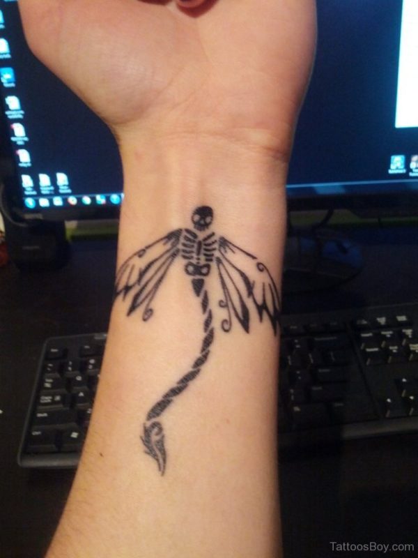 Skull Dragonfly Tattoo