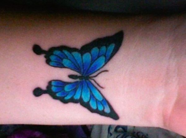 Sky Blue Butterfly Tattoo