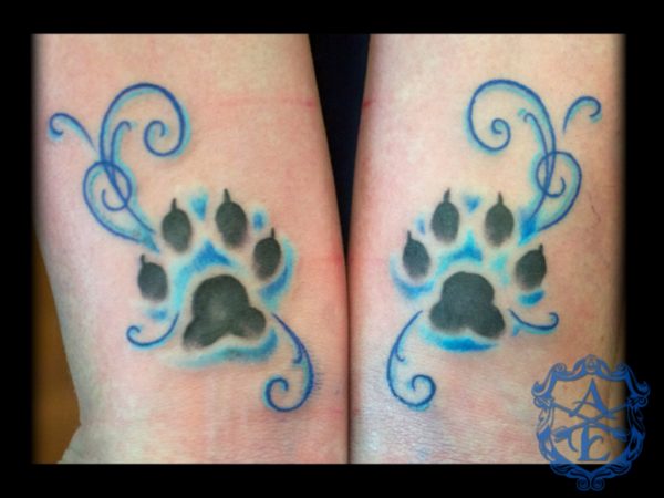 Skyblue Paw Tattoo