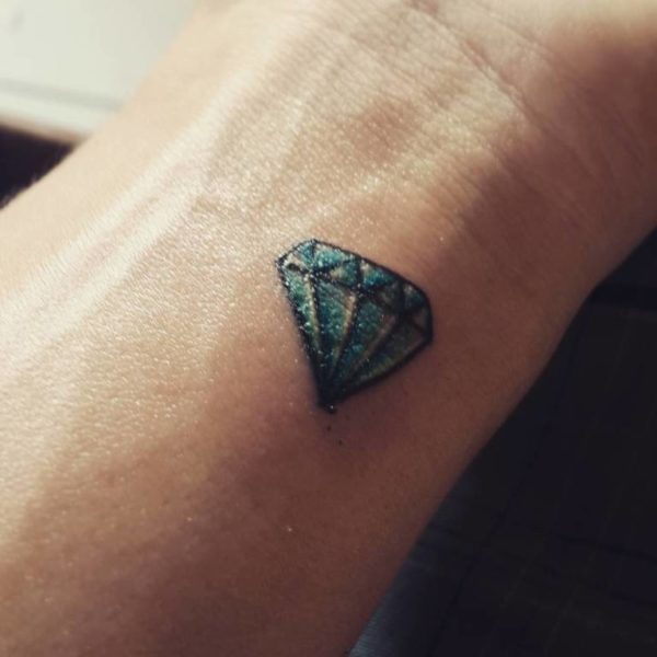 Small Blue Diamond Tattoo