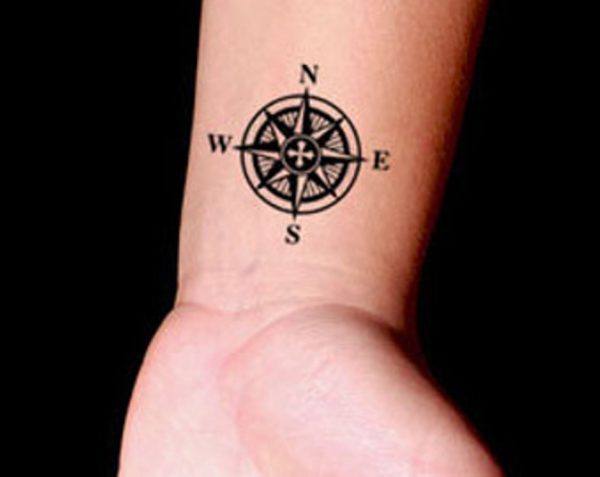 Small Compass Tattoo Design