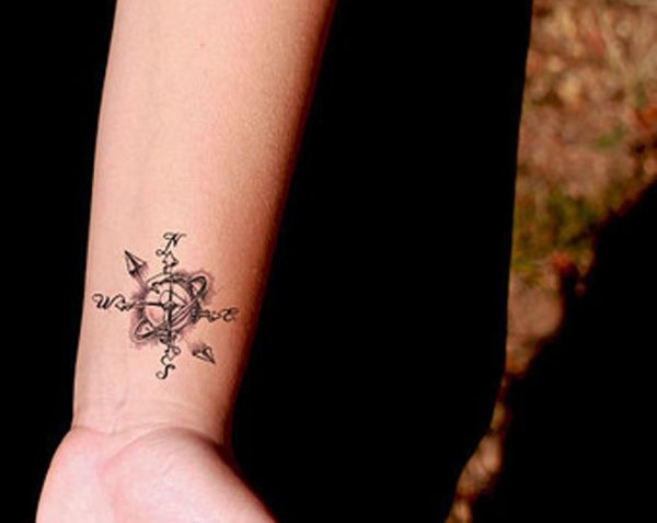 Small Compass Tattoo On Wrist