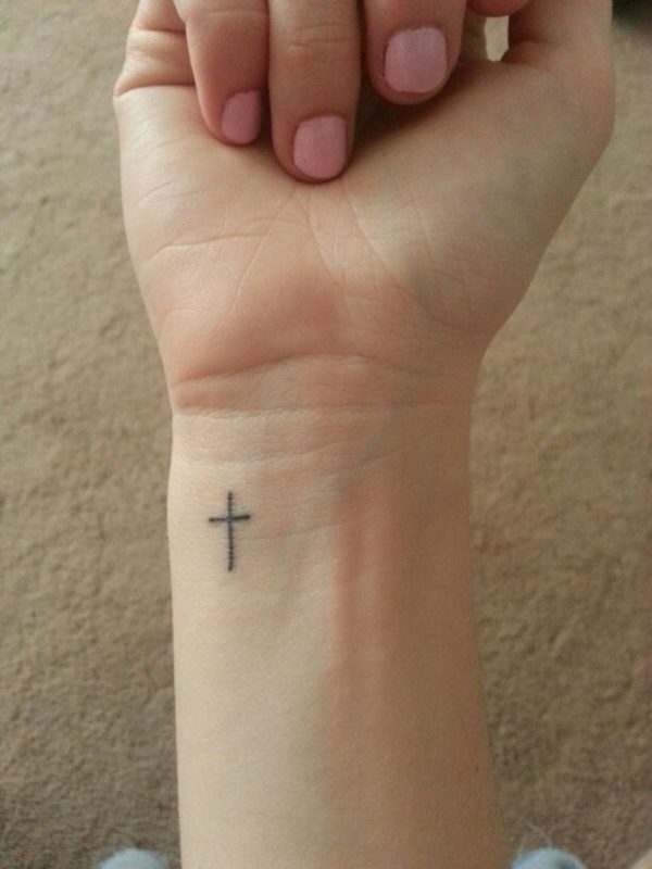 Small Cross Tattoo On Wrist