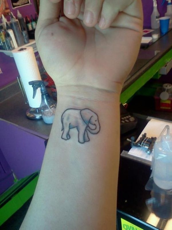 Small Elephant Tattoo On Wrist