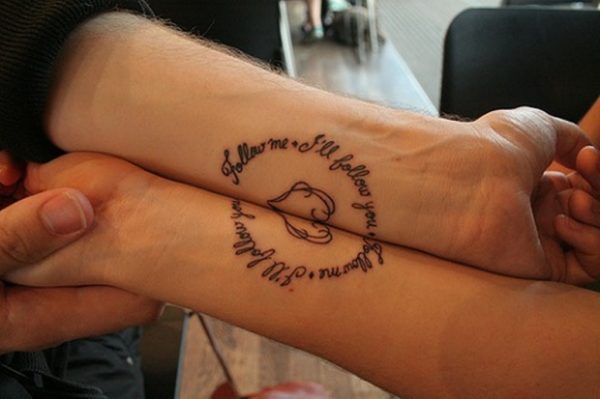 Small Heart And Wording Tattoo