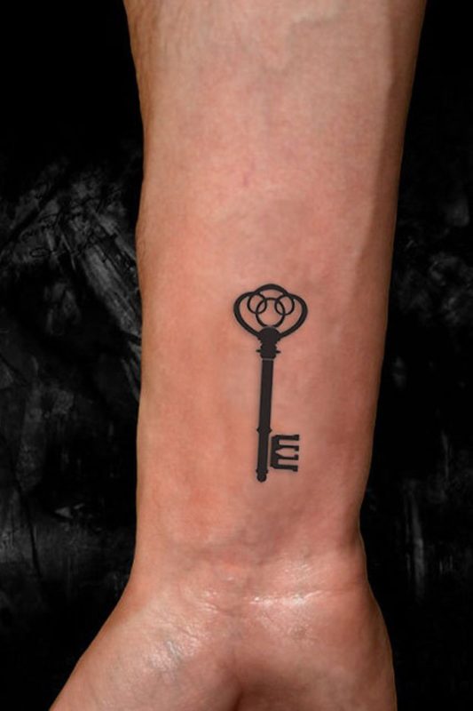 Small Key Tattoo On Wrist