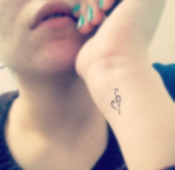 Small Music Heart Tattoo