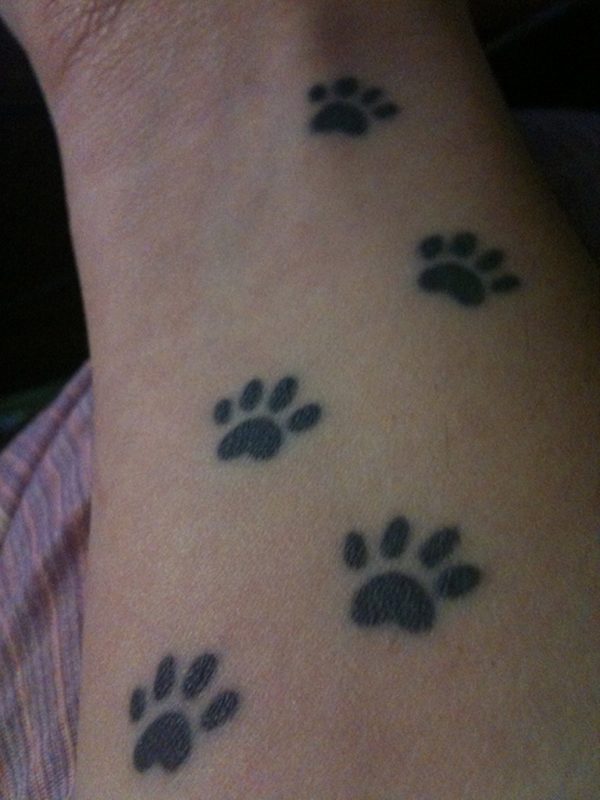 Small Paw Tattoo On Wrist