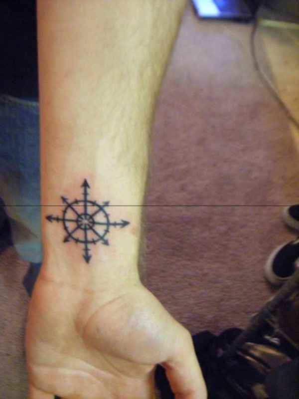 Small Compass Tattoo On Wrist