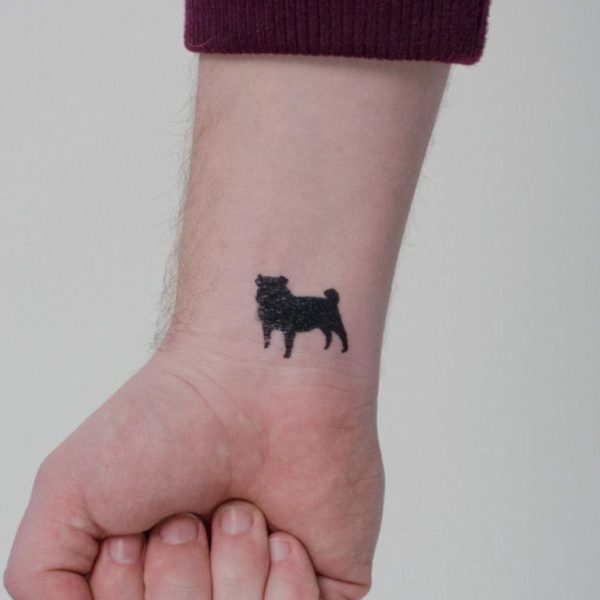Standing Dog Tattoo On Wrist