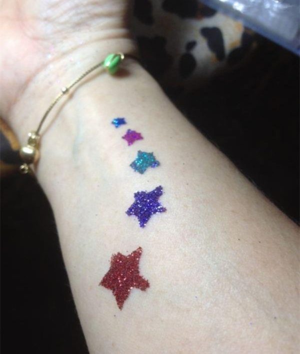 Stars Glitter Tattoo  On Wrist