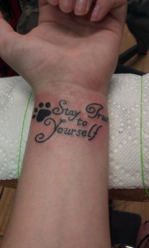 Stay True To Yourself Wording Tattoo