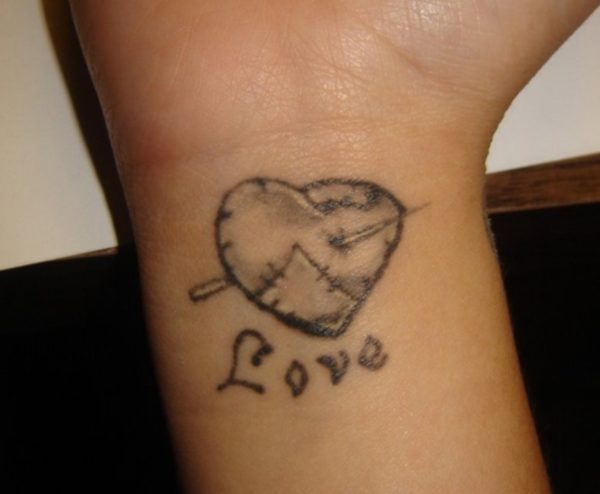 Stiched love Tattoo On Wrist