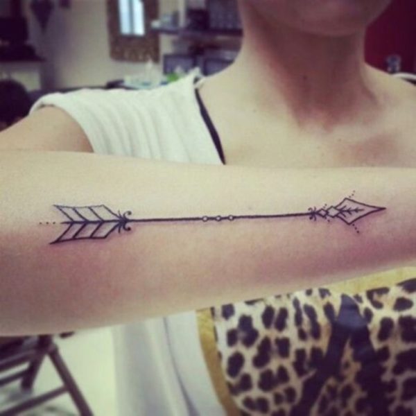 Straight Arrow Tattoo On Wrist