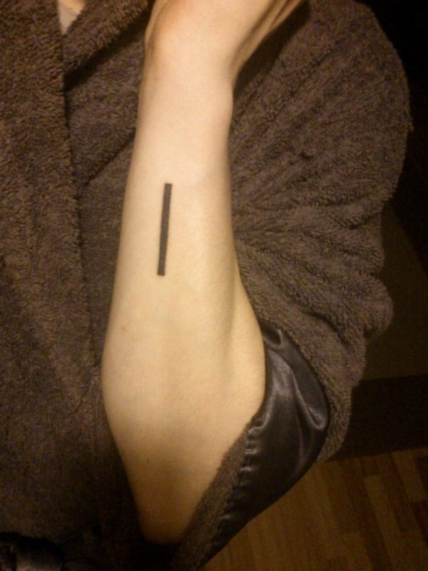 Straight Line Geometric Tattoo On Wrist