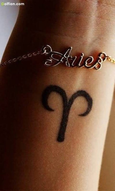 Stylish Aries Tattoo Design