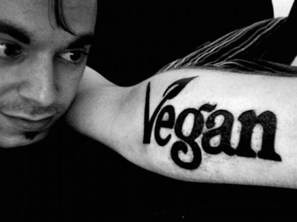 Stylish Black Vegan Tattoo