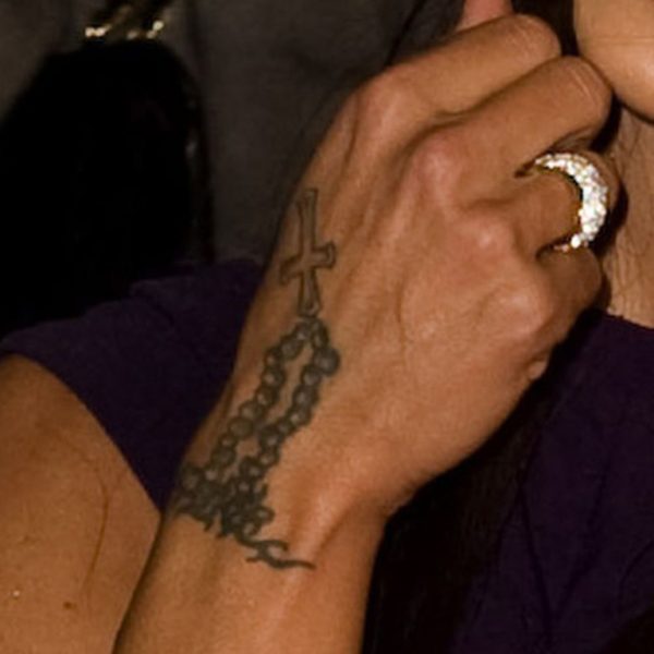 Stylish Rosary Tattoo On Wrist