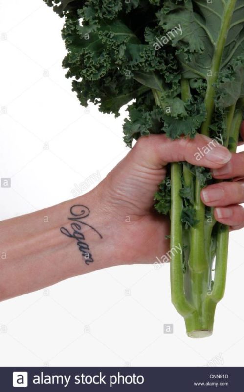 Stylish Vegan Tattoo On Wrist