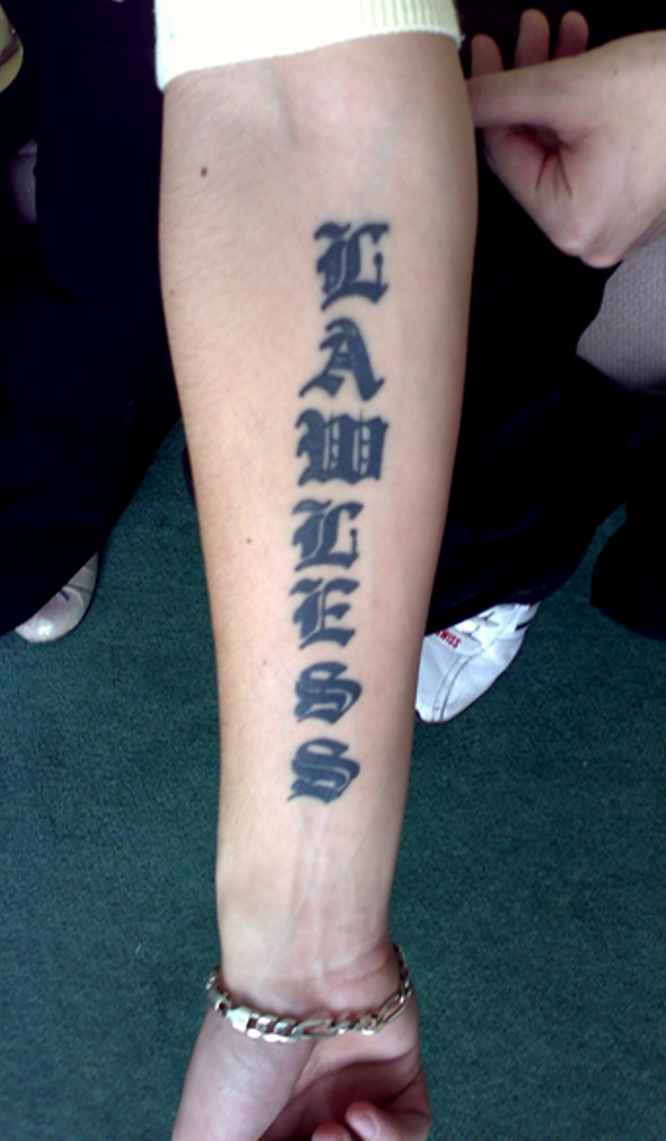 Stylish  Chinese Word Tattoo