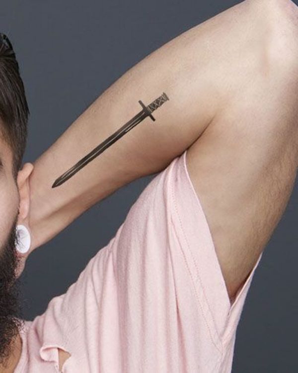 Sword Tattoo On Wrist