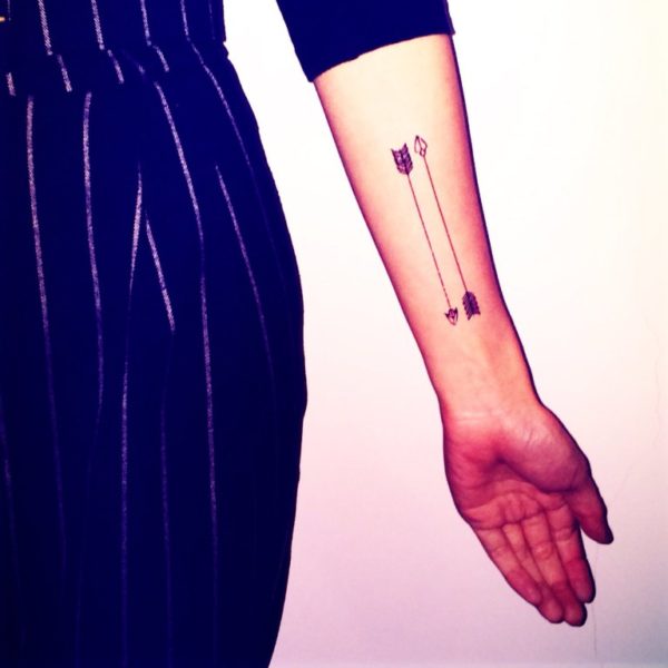 Thin Arrows Tattoo On Wrist