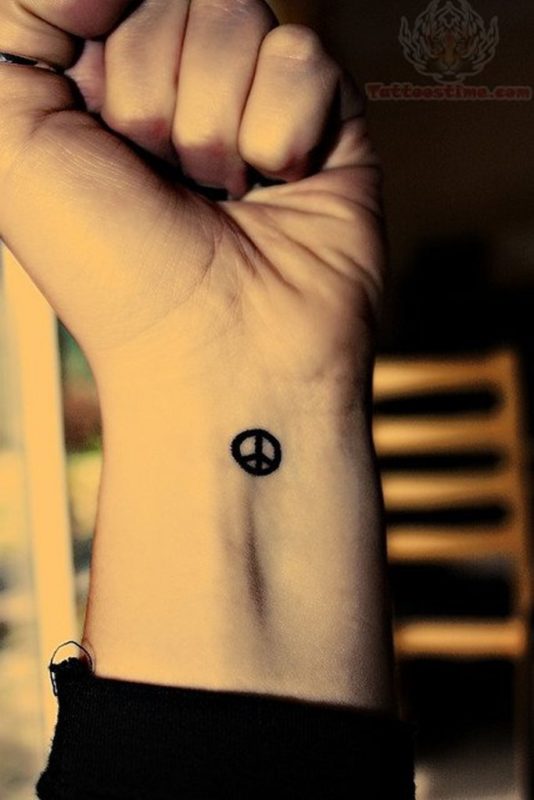 Tine Peace Sign Tattoo