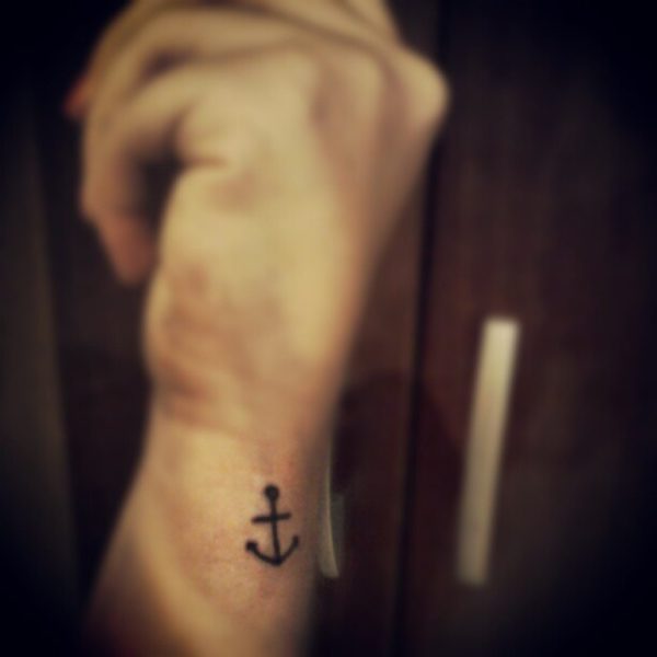 Tiny Anchor Tattoo On Wrist