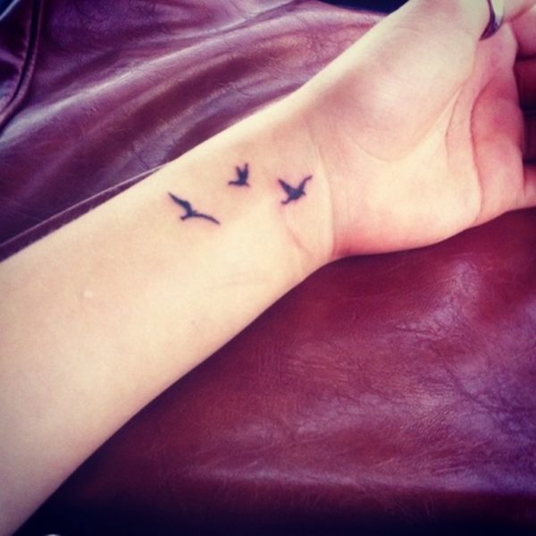 Tiny Birds Tattoo On Wrist