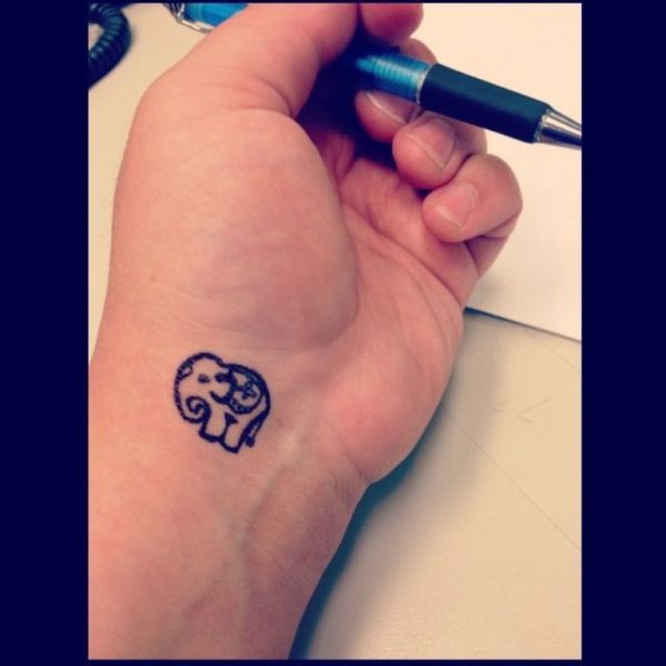 Tiny Elephant Tattoo Design