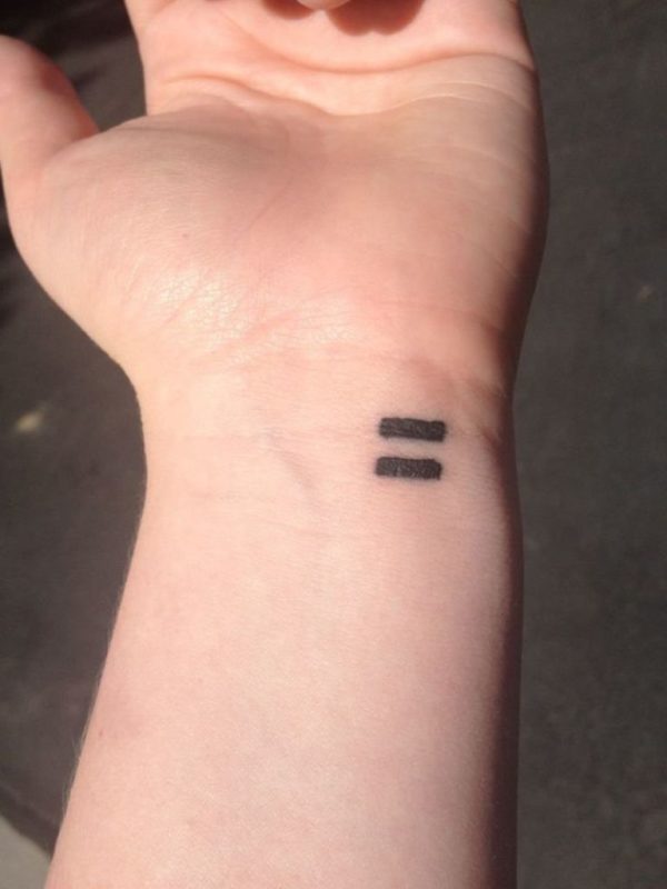 Tiny Equal Tattoo On Wrist
