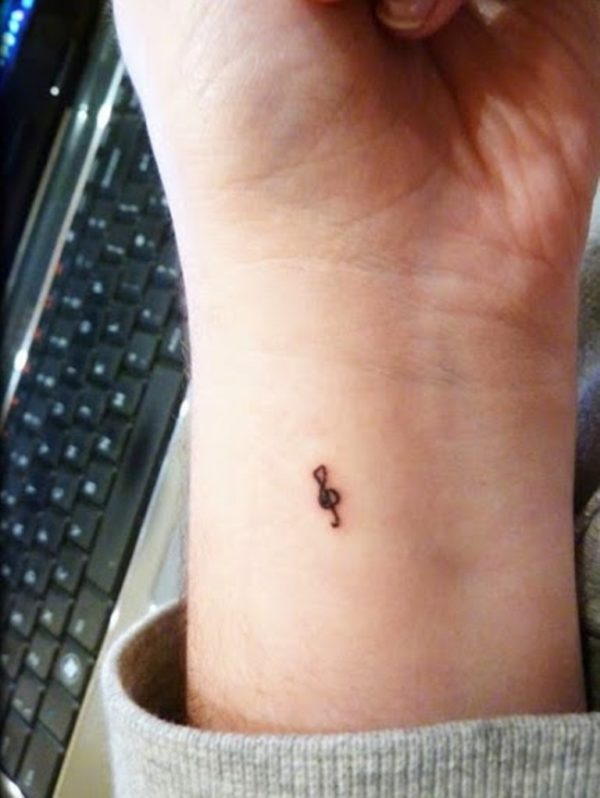 Tiny Music Note Tattoo