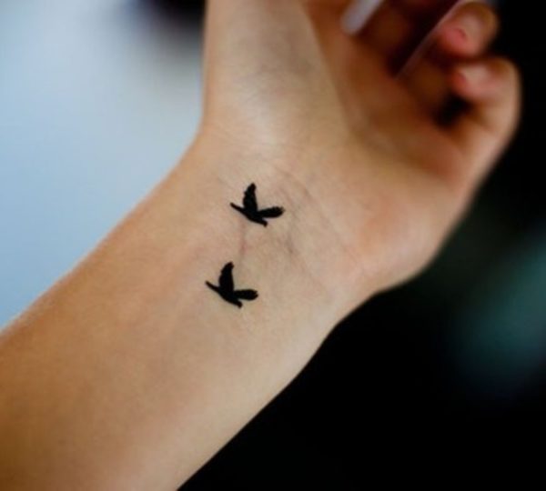 Tiny Birds Wrist Tattoo