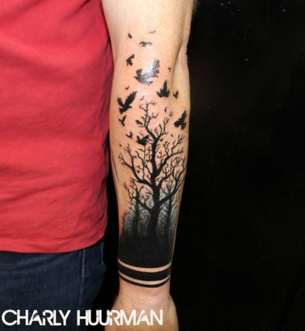 Tree And Birds Tattoo